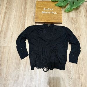 Fate Distressed V-Neck Sweater